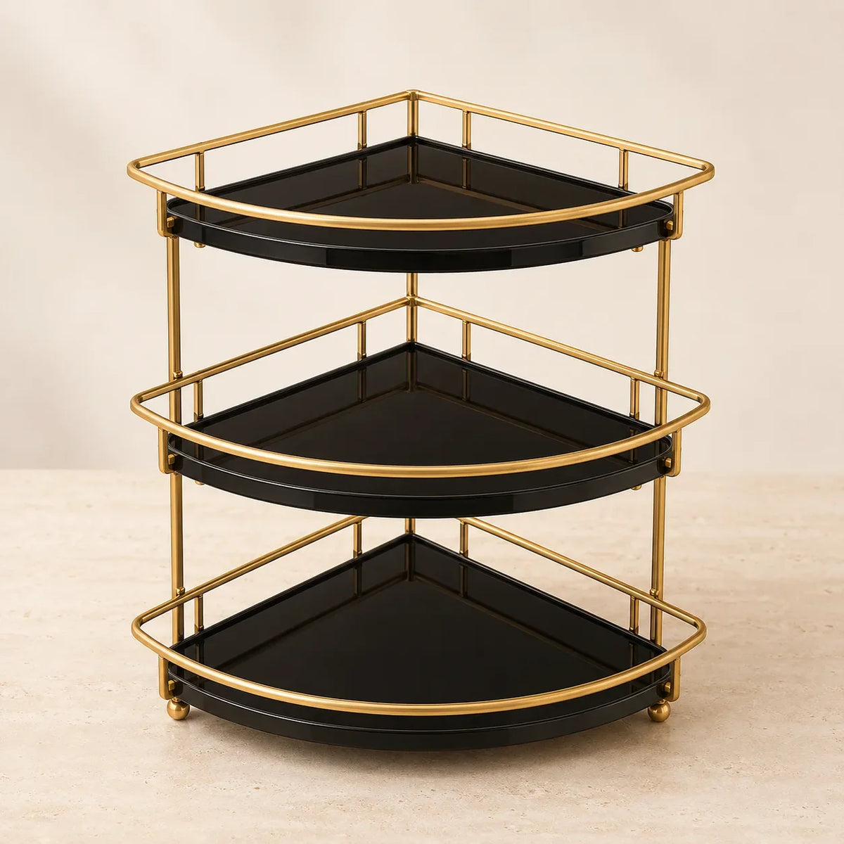 Clean studio view of the corner organizer in Onyx