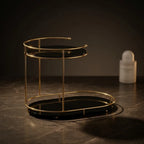 Angled catalogue view of the oval organizer in Onyx