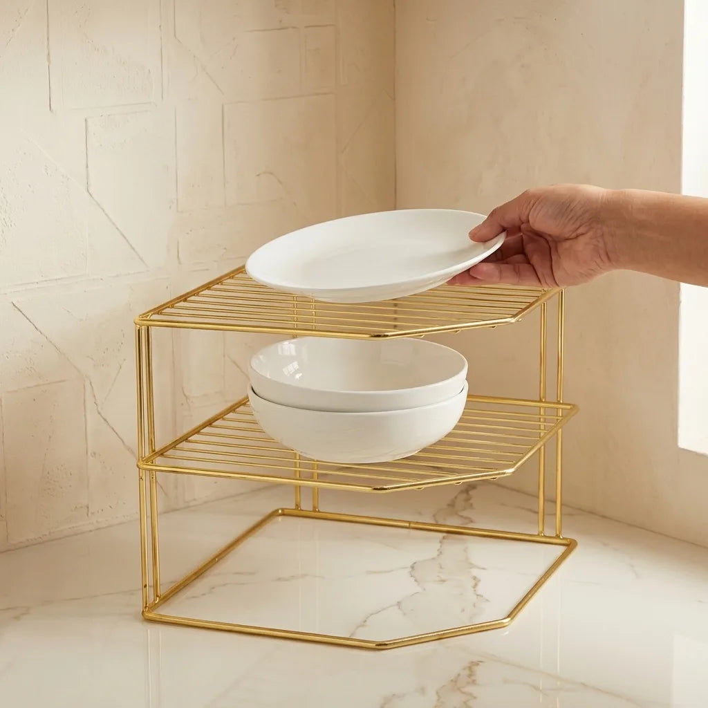 A hand placing a plate on the rack, showing its true capacity
