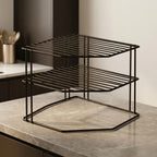 Three-tier corner kitchen rack in Black
