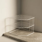 Three-tier corner kitchen rack in White